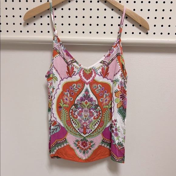 Rachel Zoe Tops - NWT XS Rachel Zoe Pink and Orange Fitted Camisole with Graphic Design